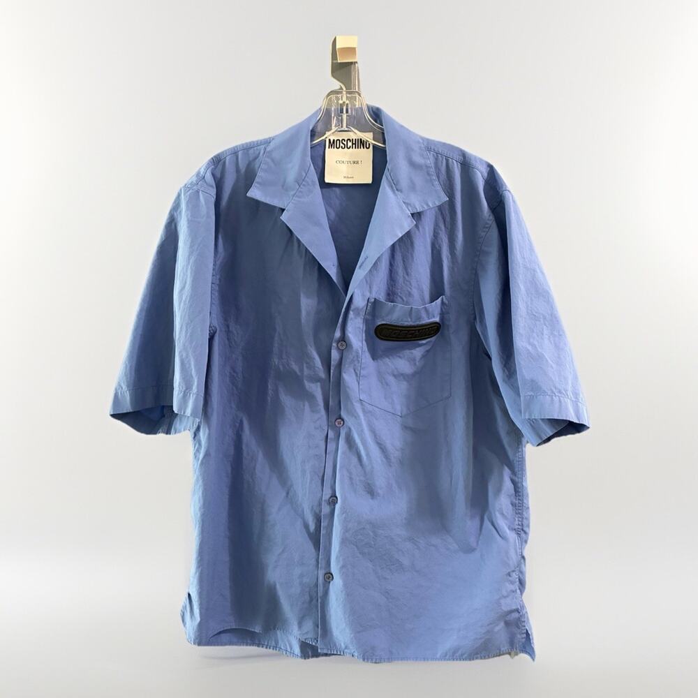 Moschino Couture! Milano Aeffe Spa Short Sleeve Mechanics Men's Shirt Size EU 40